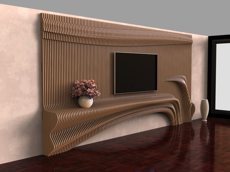 Parametric Wooden Wall Decor TV1