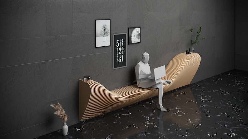 Parametric Art Wooden · Wavy Wooden Wall Decor1 (2)