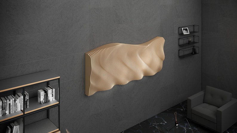 Parametric Art Wooden · Wavy Wooden Wall Decor1