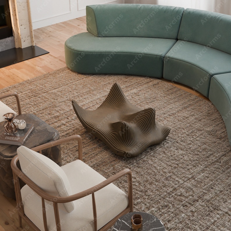 Parametric Wavy Wooden Centre Table Decor8