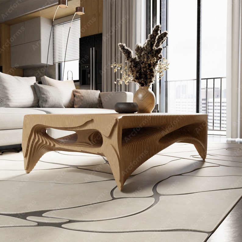Parametric Wavy Wooden Table Decor 7